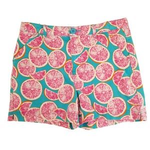 Crown & Ivy Shorts Girls 16 Pink White Print Adjustable Waist Pockets